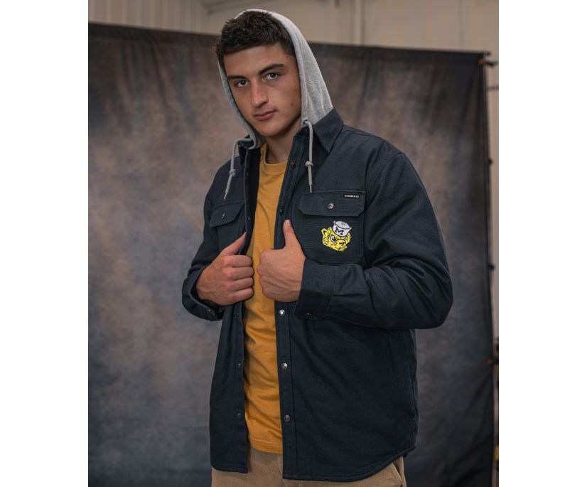 wolverine x de la universidad de michigan overman con capucha de lona de la camisa-jacbig amp tall
