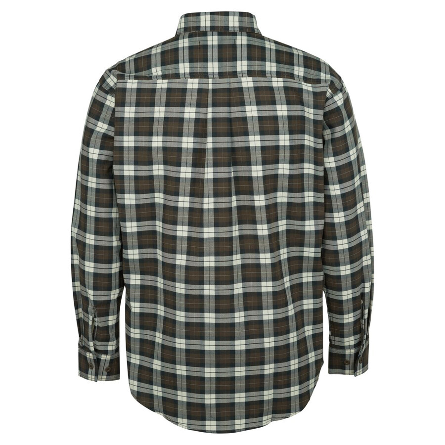 fr a cuadros de manga larga de la camisa de sarga