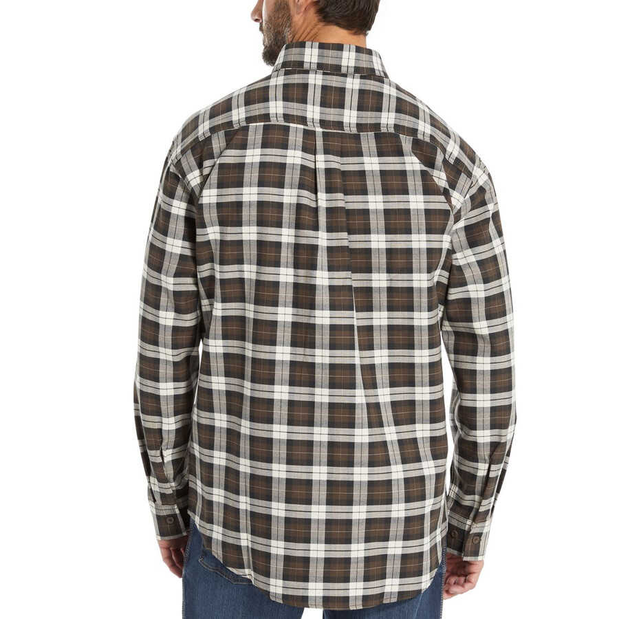 fr a cuadros de manga larga de la camisa de sarga