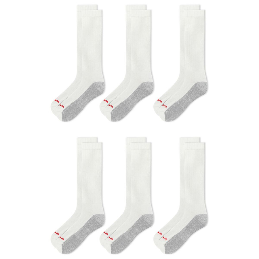 6-pk algodón comodidad de acero-dedo del pie de la tripulación de calcetín